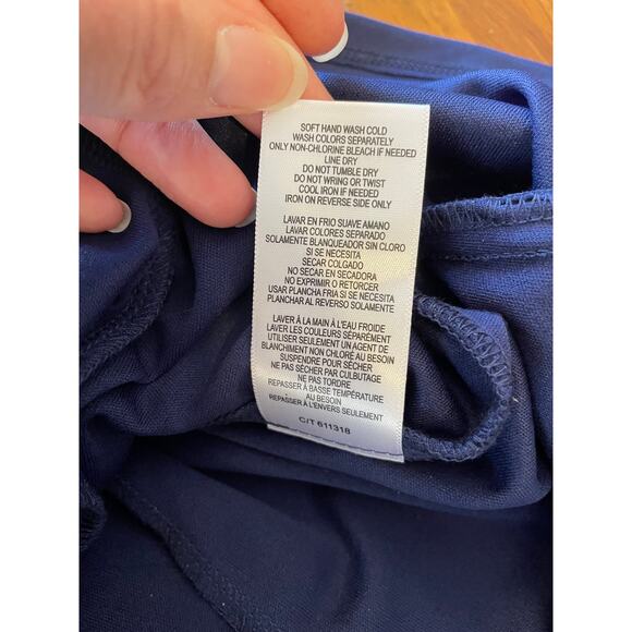 NWT J. Taylor Dress Size 12 Dark Blue Sparkle Formal Cape Evening Crew Neckline - Picture 12 of 13